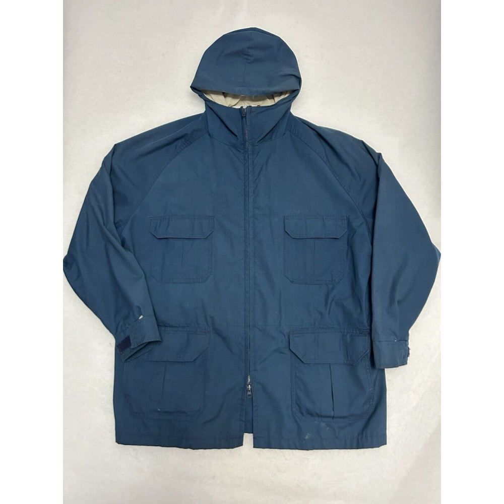 Woolrich Men's XL Chore Barn Field Jacket Canvas Lightweight Hooded Big Pockets